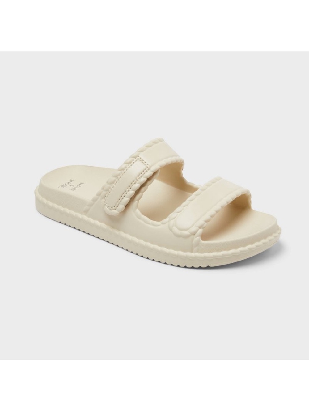Shade & Shore Cream Double-Strap Slide Sandals